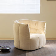 Modern Curved Lounge Chair Soft Upholstered Accent Chair Deep Seat Minimalist Armchair